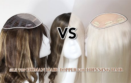  White Brown Highlight Bayalage Color Silk Top Human Hair Topper For Thinning Hair