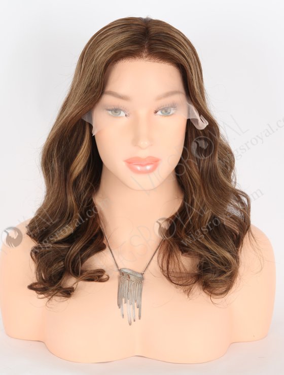 In Stock European Virgin Hair 16" Beach Wave 3# With T3/8# Highlights Color Lace Front Wig RLF-08024-31385