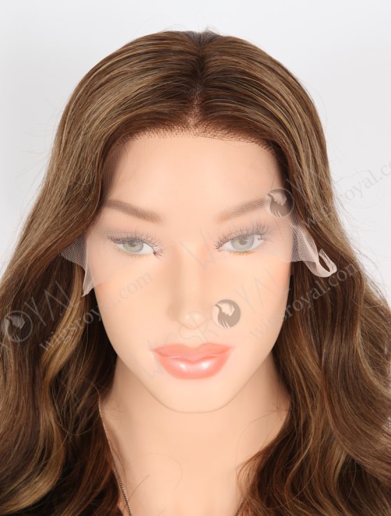 In Stock European Virgin Hair 16" Beach Wave 3# With T3/8# Highlights Color Lace Front Wig RLF-08024-31386