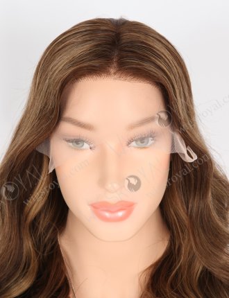 In Stock European Virgin Hair 16" Beach Wave 3# With T3/8# Highlights Color Lace Front Wig RLF-08024