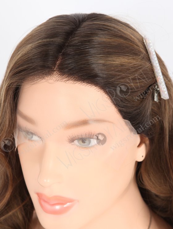 In Stock European Virgin Hair 20" Beach Wave T2/10# With T2/8# Highlights Color Lace Front Wig RLF-08032-31408