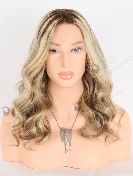 Attractive Blonde Lace Front Wig With Brown Highlights RLF-08022-31375