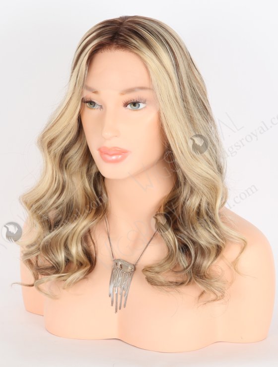 Attractive Blonde Lace Front Wig With Brown Highlights RLF-08022-31376