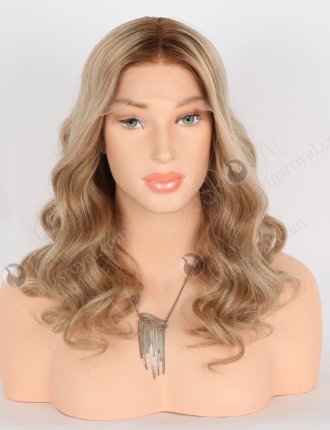 Natural Looking Small Cap No Glue Lace Front Wig Premium Quality 16 Inch Wavy Brown Hair RLF-08011