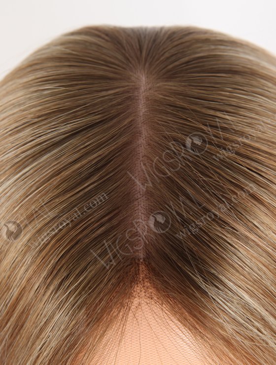 Luxury 12 Inch Double Drawn Caucasian Human Hair Wigs for Thinning Hair Fashion Brown and Blonde Blended Color GRD-08032-31558