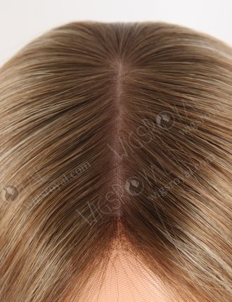 Luxury 12 Inch Double Drawn Caucasian Human Hair Wigs for Thinning Hair Fashion Brown and Blonde Blended Color GRD-08032