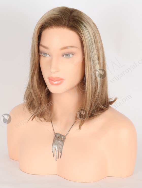 Gorgeous 10 Inch Bob Wig Darker Roots Brown Hair with Blonde Highlights GRD-08031-31554