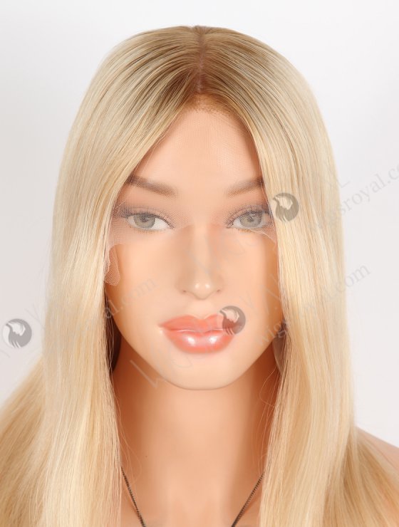 Realistic Shoulder Length Brown Roots Blonde Hair Wigs for Women with Thinning Hair GRD-08030-31546