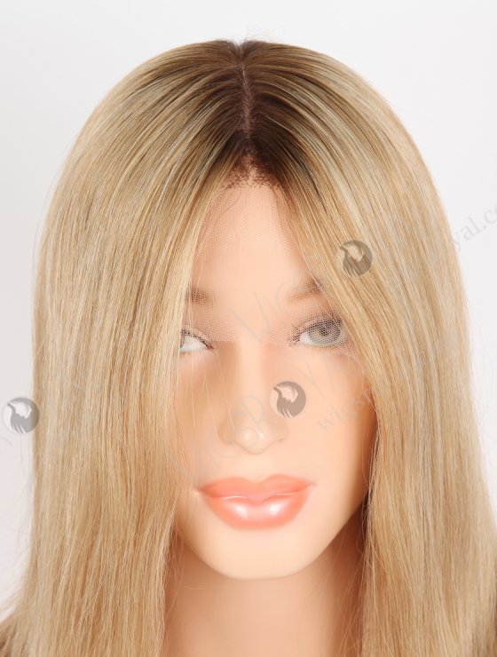 Shoulder Length Brown Blonde Wig Best Quality 12 Inch Double Drawn European Hair Lace Front Silk Top Glueless Wigs GRD-08027-31531