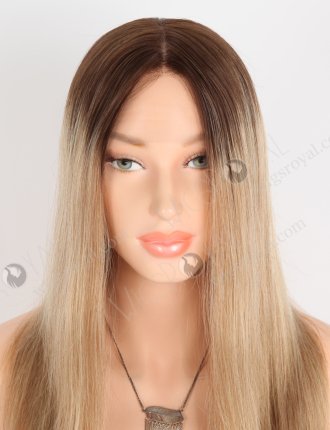 Best Quality Ombre Human Hair Wigs for Hair Loss 14 Inch Full Hand Tied Silk Top Glueless Cap GRD-08028