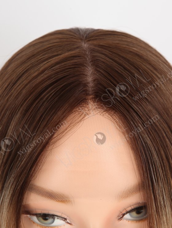 Best Quality Ombre Human Hair Wigs for Hair Loss 14 Inch Full Hand Tied Silk Top Glueless Cap GRD-08028-31536