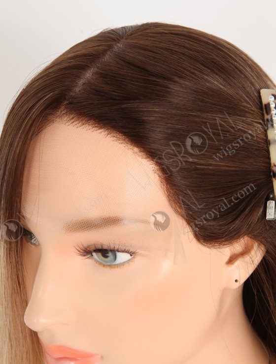 Best Quality Ombre Human Hair Wigs for Hair Loss 14 Inch Full Hand Tied Silk Top Glueless Cap GRD-08028-31537
