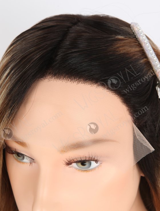 Fashion Balayage Highlights Human Hair Wigs for Ladies 18 Inch Wavy European Hair GRD-08024-31524