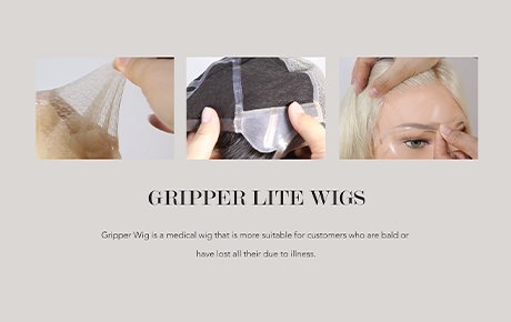 Blonde White Color Gripper Wigs For Alopecia Women