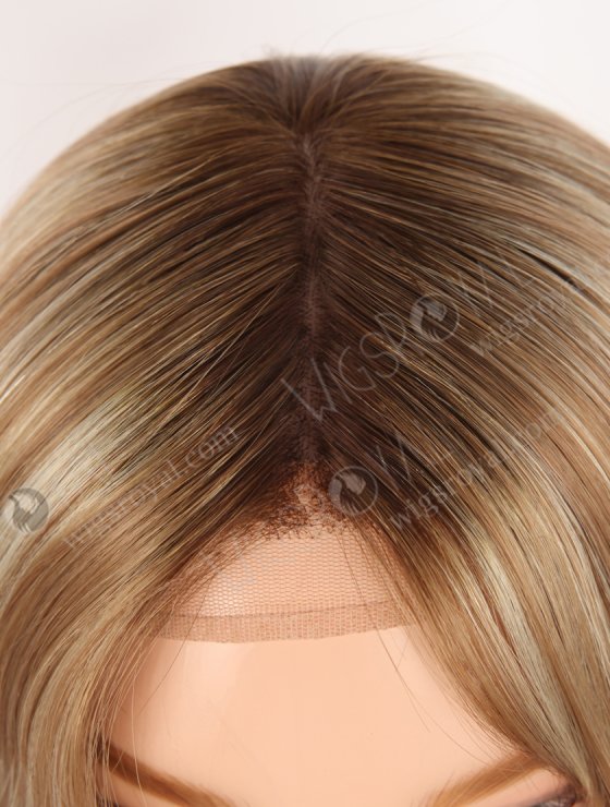 In Stock European Virgin Hair 16" Straight T4/8A#/613# Color Silk Top Gripper Wig GRP-08127-31724