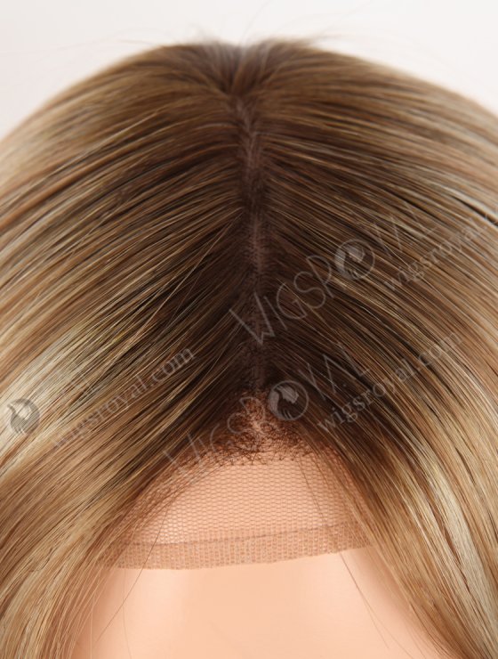 In Stock European Virgin Hair 16" Straight T4/8A#/613# Color Silk Top Gripper Wig GRP-08127-31727