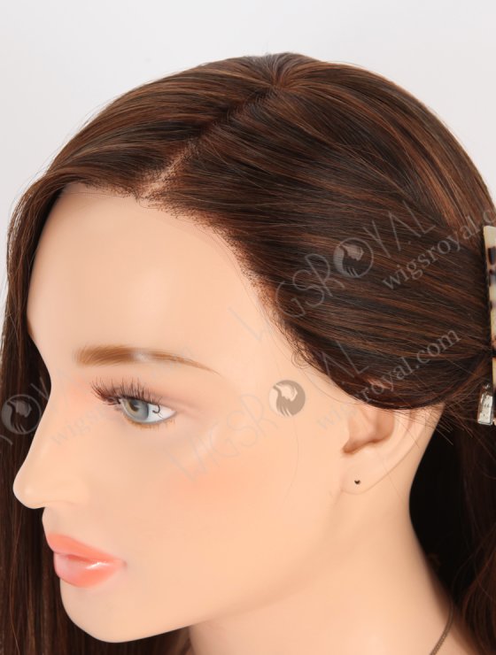 BOB Straight Brown Highlights Color Monofilament Top Glueless Wig GLM-08015-31749