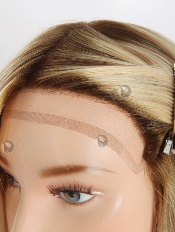 Natural Looking Hairline Brown Hair With Highlights Gripper Wig for Alopecia GRP-08016-31640