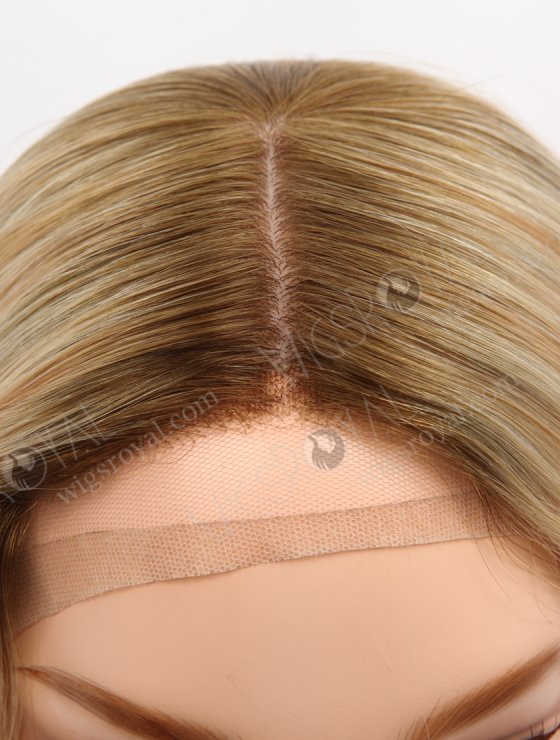Most Natural Looking Wigs for Chemo Patients | 14 Inch Brown Roots Blonde Hair Wig GRP-08116-31700