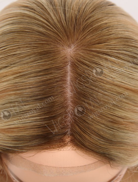 Most Natural Looking Wigs for Chemo Patients | 14 Inch Brown Roots Blonde Hair Wig GRP-08116-31699