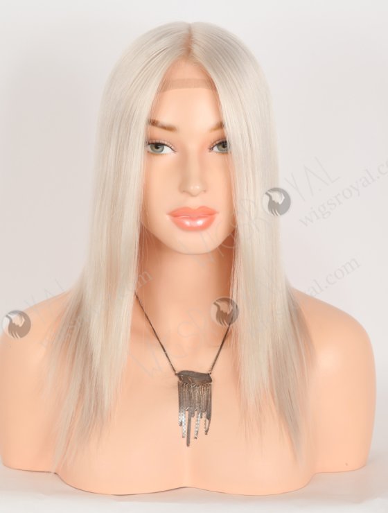 In Stock European Virgin Hair 12" All One Length White Straight Silk Top Gripper Wig GRP-08129-31815