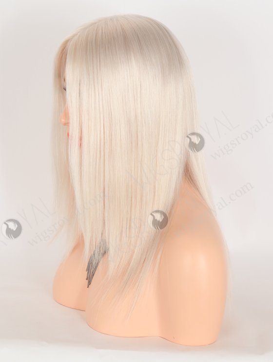 In Stock European Virgin Hair 12" All One Length White Straight Silk Top Gripper Wig GRP-08129-31817