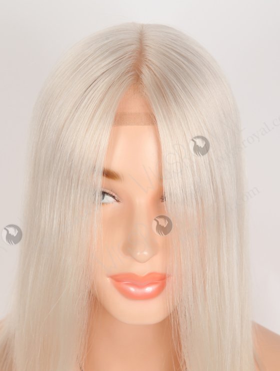 In Stock European Virgin Hair 12" All One Length White Straight Silk Top Gripper Wig GRP-08129-31819