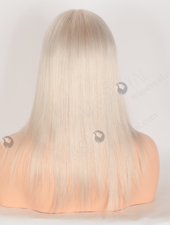 In Stock European Virgin Hair 12" All One Length White Straight Silk Top Gripper Wig GRP-08129-31820