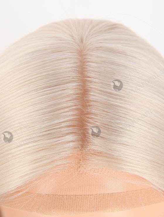In Stock European Virgin Hair 12" All One Length White Straight Silk Top Gripper Wig GRP-08129-31822