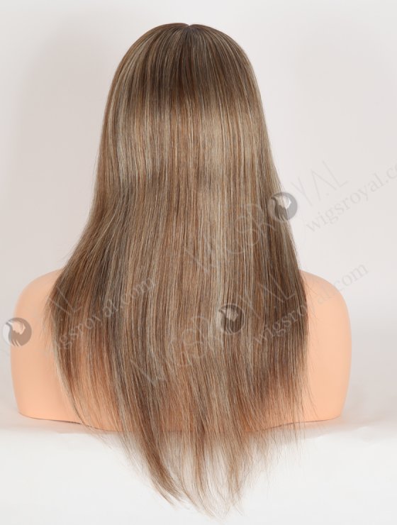 In Stock European Virgin Hair 16" Base #4/10/60, Roots 3# Color Straight Silk Top Gripper Wig GRP-08134-31878
