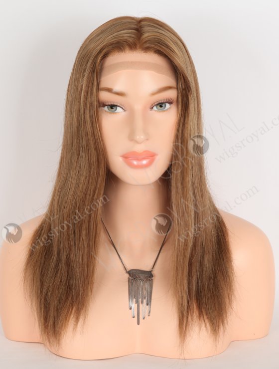 In Stock European Virgin Hair 14" All One Length #8/6/9 Highlights Color Straight Silk Top Gripper Wig GRP-08133-31883