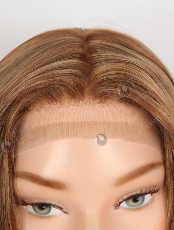 In Stock European Virgin Hair 14" All One Length #8/6/9 Highlights Color Straight Silk Top Gripper Wig GRP-08133-31884