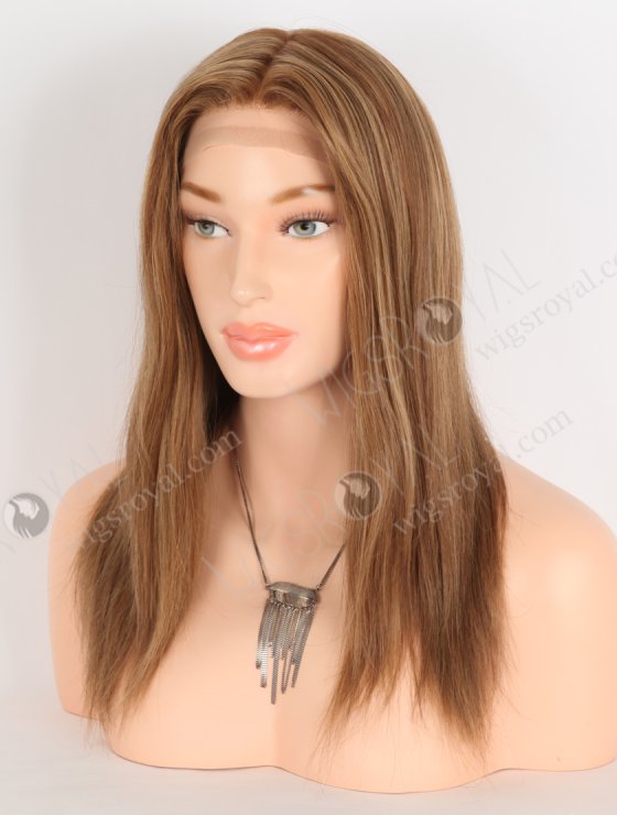 In Stock European Virgin Hair 14" All One Length #8/6/9 Highlights Color Straight Silk Top Gripper Wig GRP-08133-31885