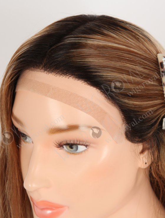 In Stock European Virgin Hair 16" 6# with 27# Highlights, Roots Natural Color Straight Silk Top Gripper Wig GRP-08135-31902