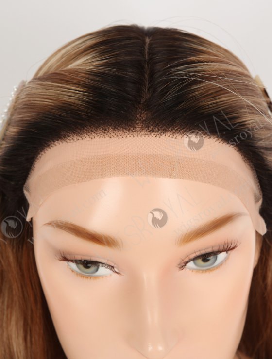 In Stock European Virgin Hair 16" 6# with 27# Highlights, Roots Natural Color Straight Silk Top Gripper Wig GRP-08135-31901