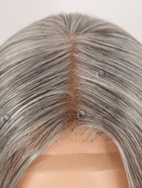 In Stock European Virgin Hair 16" Gray Color Straight Silk Top Gripper Wig GRP-08138-31911