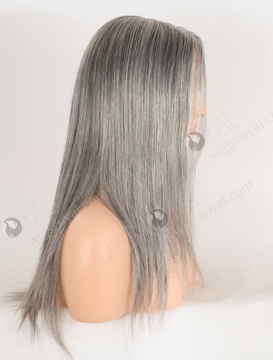 In Stock European Virgin Hair 16" Gray Color Straight Silk Top Gripper Wig GRP-08138-31913