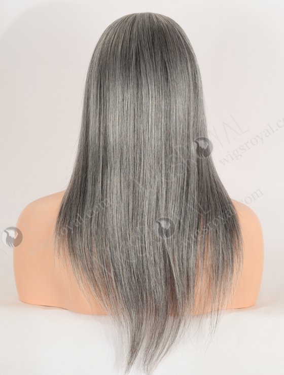 In Stock European Virgin Hair 16" Gray Color Straight Silk Top Gripper Wig GRP-08138-31915