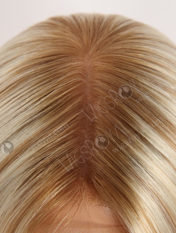 In Stock European Virgin Hair 16" T8/60/8# Highlights Color Straight Silk Top Gripper Wig GRP-08139-32013