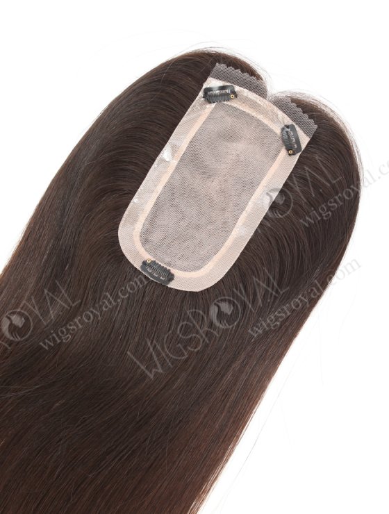 In Stock European Virgin Hair 16" All One Length Straight Natural Brown Color Hair Topper Topper-183-32032