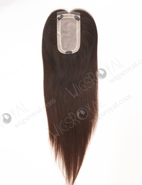 In Stock European Virgin Hair 16" All One Length Straight Natural Brown Color Hair Topper Topper-183