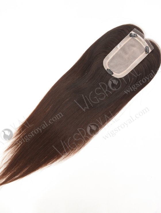 In Stock European Virgin Hair 16" All One Length Straight Natural Brown Color Hair Topper Topper-183-32034