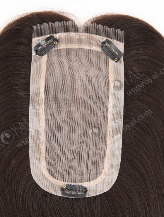 In Stock European Virgin Hair 16" All One Length Straight Natural Brown Color Hair Topper Topper-183-32037