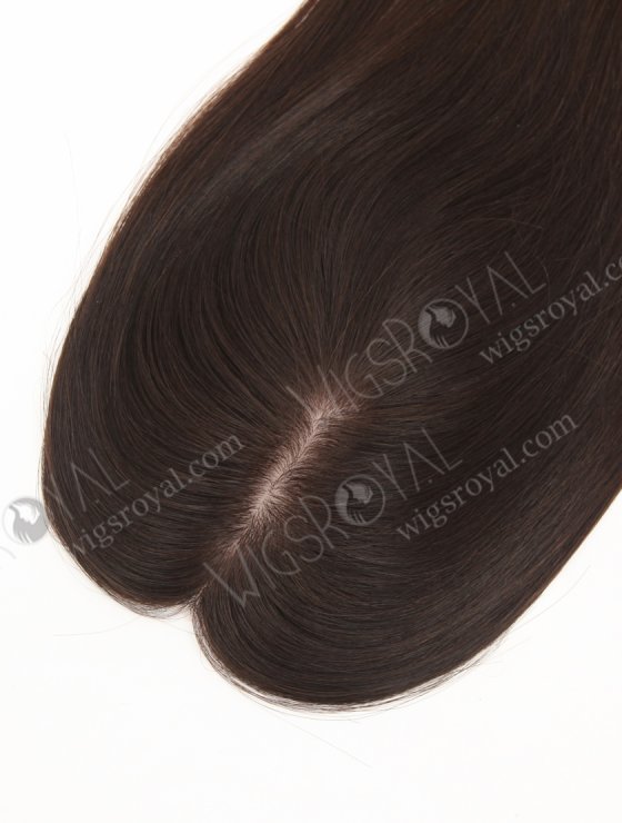 In Stock European Virgin Hair 16" All One Length Straight Natural Brown Color Hair Topper Topper-183-32036