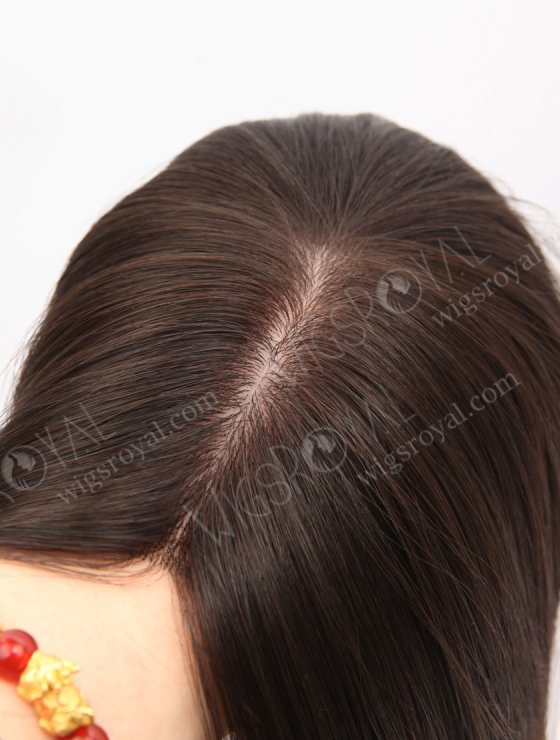 In Stock European Virgin Hair 16" All One Length Straight Natural Brown Color Hair Topper Topper-183-32039