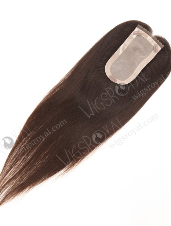 In Stock European Virgin Hair 16" Straight Natural Brown Color Hair Topper Topper-197-32044