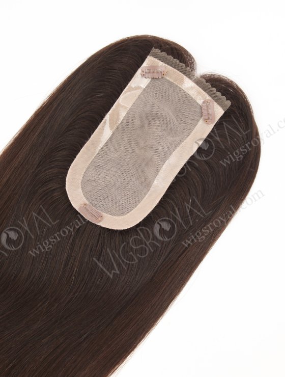 In Stock European Virgin Hair 16" Straight Natural Brown Color Hair Topper Topper-197-32045