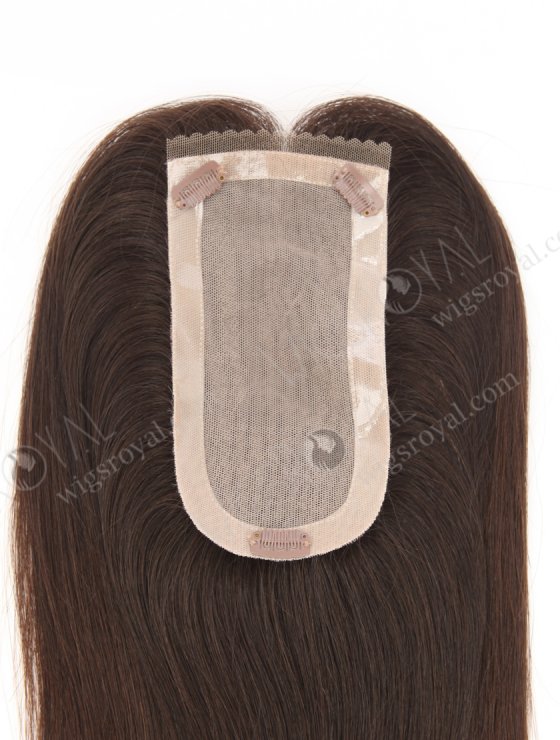 In Stock European Virgin Hair 16" Straight Natural Brown Color Hair Topper Topper-197-32048