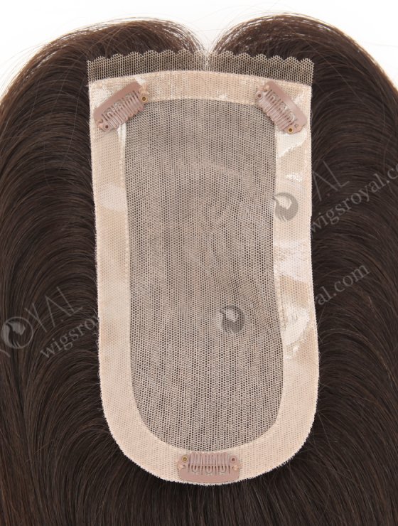 In Stock European Virgin Hair 16" Straight Natural Brown Color Hair Topper Topper-197-32046
