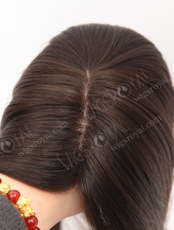 In Stock European Virgin Hair 16" Straight Natural Brown Color Hair Topper Topper-197-32049